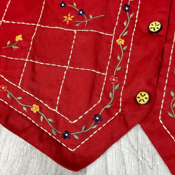 Vintage Cottagecore Grandmacore Button Front V-Neck Vest Waistcoat 22W-24W - Picture 7 of 10